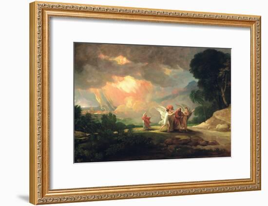 Lot Fleeing from Sodom, 1810 (Oil on Panel)-Benjamin West-Framed Giclee Print