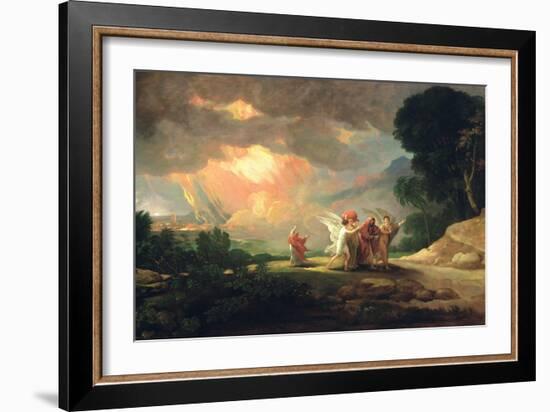 Lot Fleeing from Sodom, 1810 (Oil on Panel)-Benjamin West-Framed Giclee Print