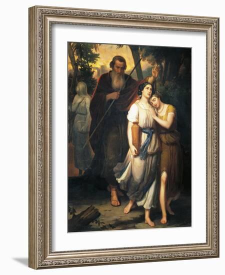 Lot Leaving Sodom with His Family, 1853-Juan Urruchi-Framed Giclee Print