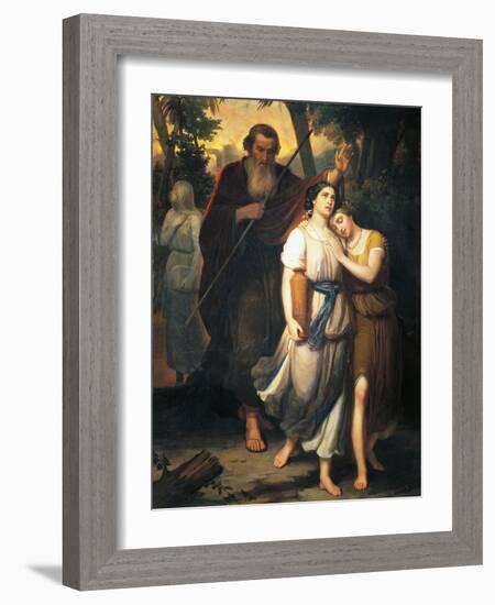 Lot Leaving Sodom with His Family, 1853-Juan Urruchi-Framed Giclee Print