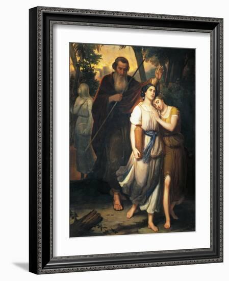 Lot Leaving Sodom with His Family, 1853-Juan Urruchi-Framed Giclee Print