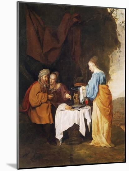 Lot's Daughters Getting Him Drunk-Gabriel Metsu-Mounted Giclee Print