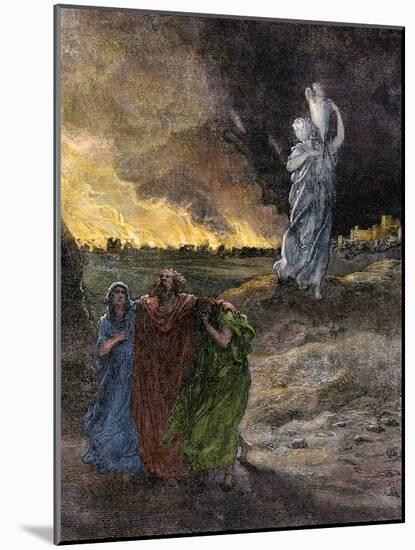 Lot's Wife Becomes a Pillar of Salt Because She Looked Back at Sodom's Destruction-null-Mounted Giclee Print
