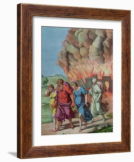 Lot's Wife Looks Back at Sodom and is Changed Into a Pillar of Salt, Illustration For a Catechism-null-Framed Giclee Print