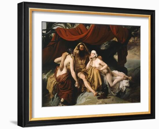 Loth and His Daughters, 1833-Francesco Hayez-Framed Giclee Print