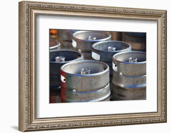 Lots of Metal Barrels at A Beer Factory-Voy-Framed Photographic Print