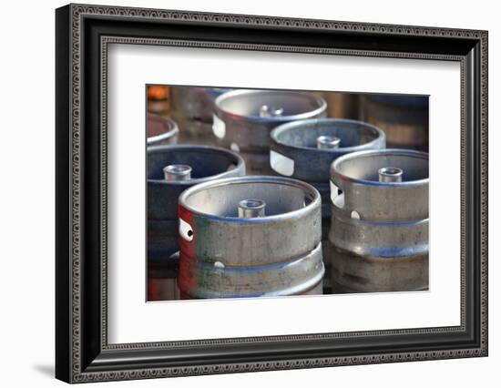 Lots of Metal Barrels at A Beer Factory-Voy-Framed Photographic Print
