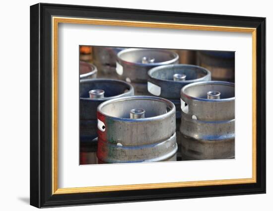 Lots of Metal Barrels at A Beer Factory-Voy-Framed Photographic Print