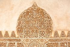 Moorish Plasterwork and Tiles from inside the Alhambra Palace-Lotsostock-Framed Premier Image Canvas