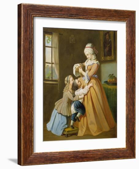 Lotte, Cutting Bread, 1869-H Bieringer-Framed Giclee Print