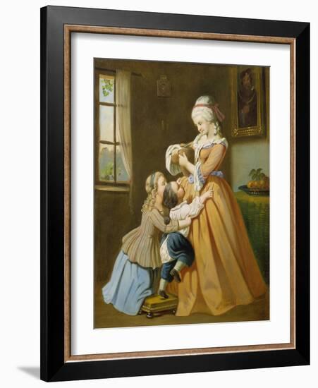 Lotte, Cutting Bread, 1869-H Bieringer-Framed Giclee Print