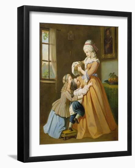 Lotte, Cutting Bread, 1869-H Bieringer-Framed Giclee Print