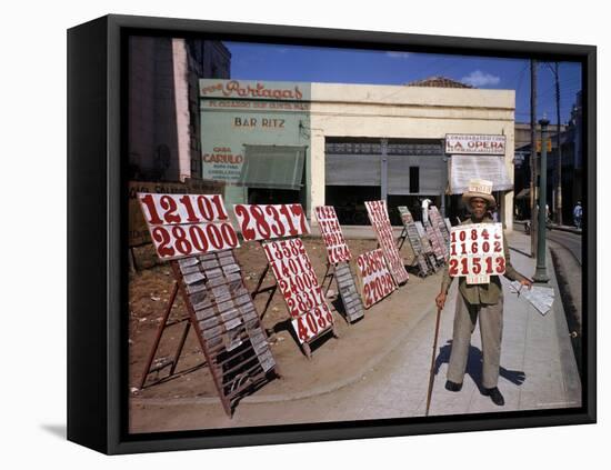 Lottery Ticket Vendor-Eliot Elisofon-Framed Premier Image Canvas