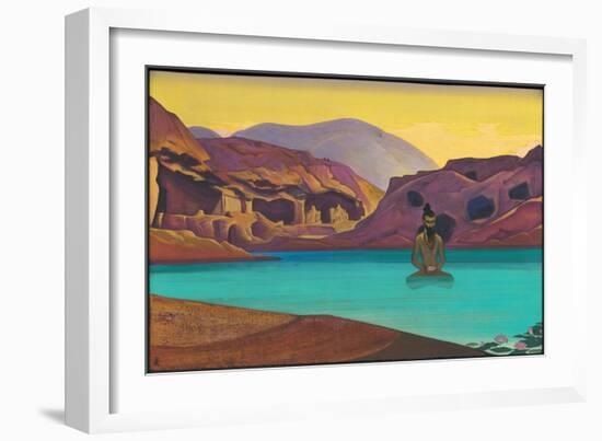 Lotus, 1933 (Tempera on Canvas)-Nicholas Roerich-Framed Giclee Print