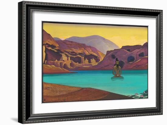 Lotus, 1933 (Tempera on Canvas)-Nicholas Roerich-Framed Giclee Print