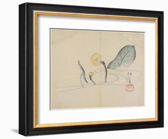 Lotus and a Gold Bug, C. 1830-Hogyoku-Framed Giclee Print