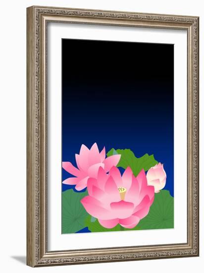 Lotus at Dark Night-Ikuko Kowada-Framed Giclee Print