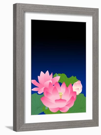 Lotus at Dark Night-Ikuko Kowada-Framed Giclee Print