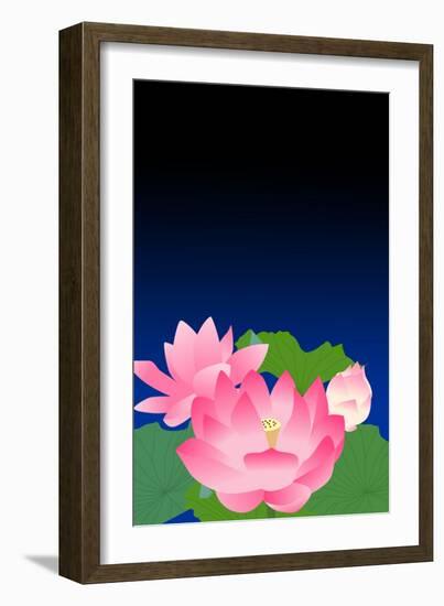 Lotus at Dark Night-Ikuko Kowada-Framed Giclee Print