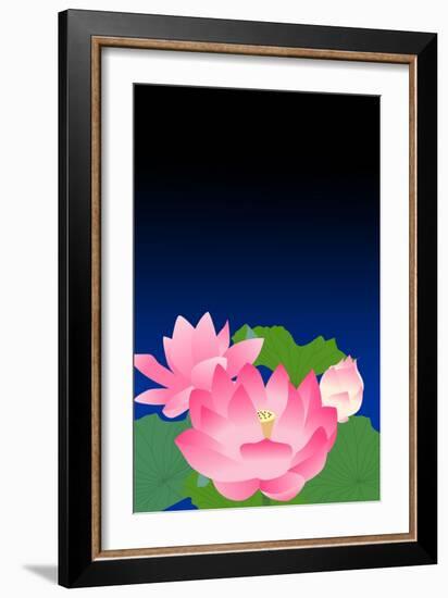 Lotus at Dark Night-Ikuko Kowada-Framed Giclee Print