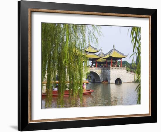 Lotus Bridge (Also Five Pagoda) Bridge on Slim West Lake (Shouxihu), Yangzhou, Jiangsu, China-Keren Su-Framed Photographic Print