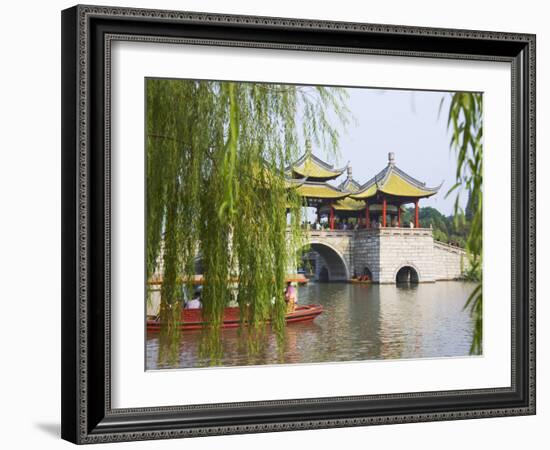 Lotus Bridge (Also Five Pagoda) Bridge on Slim West Lake (Shouxihu), Yangzhou, Jiangsu, China-Keren Su-Framed Photographic Print