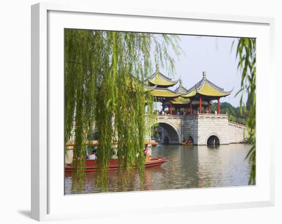 Lotus Bridge (Also Five Pagoda) Bridge on Slim West Lake (Shouxihu), Yangzhou, Jiangsu, China-Keren Su-Framed Photographic Print