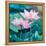 Lotus Flower Blooming in Summer Pond with Green Leaves as Background-kenny001-Framed Stretched Canvas