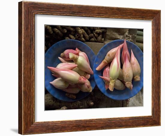 Lotus Flower Hearts in the Vegetable Market, Mulu, Sarawakn Borneo-Annie Owen-Framed Photographic Print