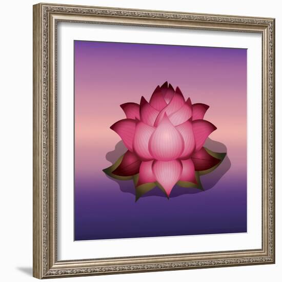 Lotus Flower over Blur Isolated Icon Design-Paulo Gomez-Framed Art Print