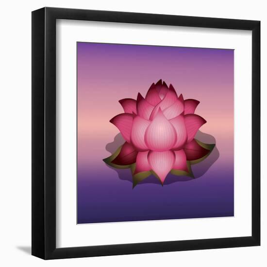 Lotus Flower over Blur Isolated Icon Design-Paulo Gomez-Framed Art Print