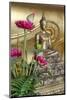 Lotus Flowers, Golden Buddha Statue, Phra Mongkonbophit, Ayutthaya, Thailand-Cindy Miller Hopkins-Mounted Photographic Print