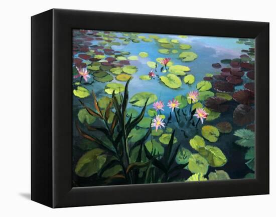 Lotus Flowers-kirilstanchev-Framed Stretched Canvas
