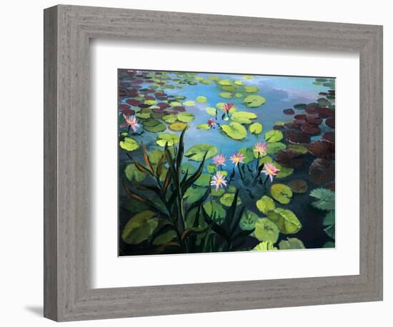 Lotus Flowers-kirilstanchev-Framed Art Print