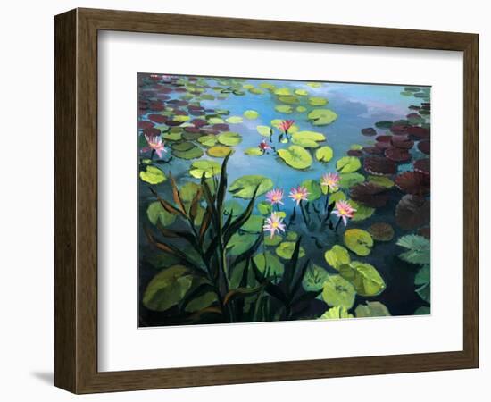 Lotus Flowers-kirilstanchev-Framed Art Print