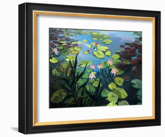 Lotus Flowers-kirilstanchev-Framed Art Print