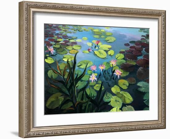 Lotus Flowers-kirilstanchev-Framed Art Print