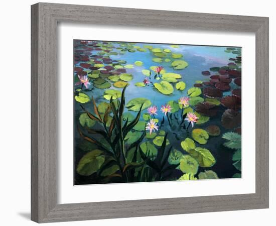 Lotus Flowers-kirilstanchev-Framed Art Print