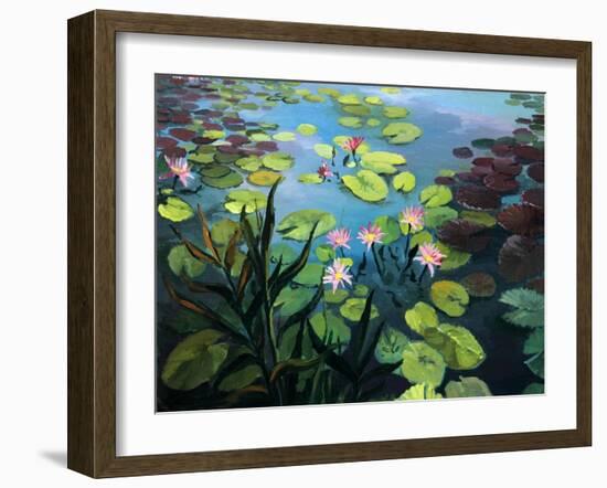 Lotus Flowers-kirilstanchev-Framed Art Print