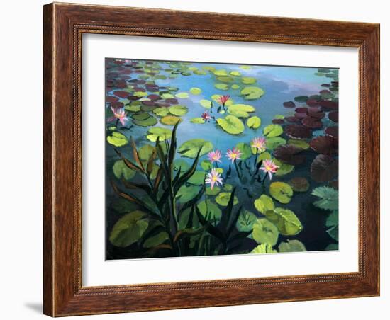 Lotus Flowers-kirilstanchev-Framed Art Print