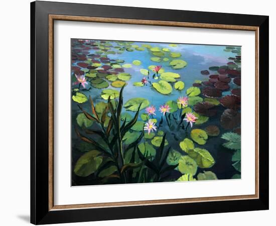 Lotus Flowers-kirilstanchev-Framed Art Print