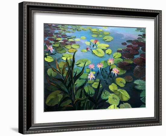 Lotus Flowers-kirilstanchev-Framed Art Print