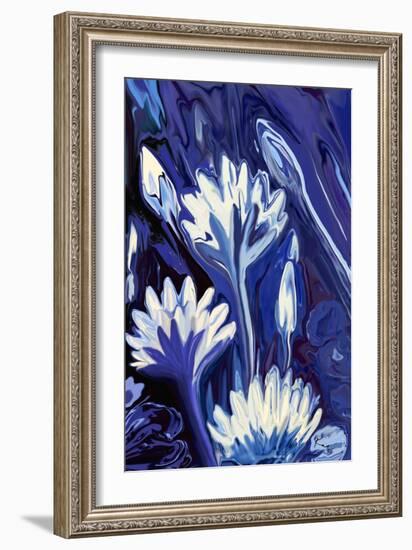 Lotus in Blue-Rabi Khan-Framed Art Print