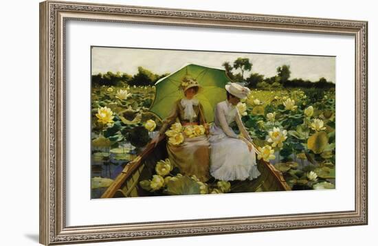 Lotus Lilies-Charles Courtney Curran-Framed Premium Giclee Print