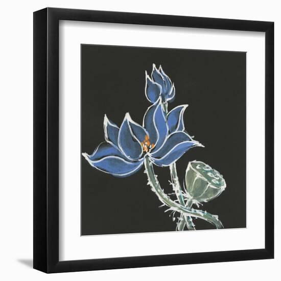 Lotus on Black VI-Chris Paschke-Framed Art Print