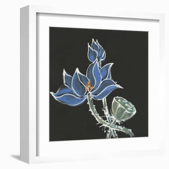 Lotus on Black VI-Chris Paschke-Framed Art Print