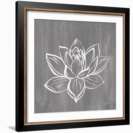 Lotus on Silver-Farida Zaman-Framed Art Print