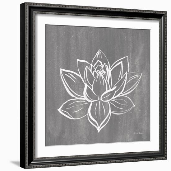Lotus on Silver-Farida Zaman-Framed Art Print