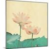 Lotus On The Old Grunge Paper Background-kenny001-Mounted Art Print