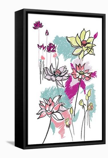 Lotus Pastel-null-Framed Premier Image Canvas